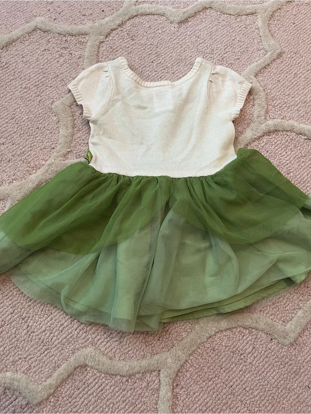 Disney Green and Cream Flower Fairy Tutu Dress
